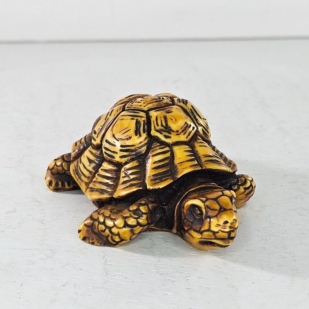 Vintage Action Tortoise Turtle Figurine Resin Made in Italy Unique Reptile